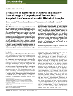 Evaluation of Restoration Measures in a Shallow Lake