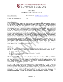 Collegiate Writing: Art and Meaning