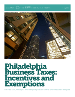 Philadelphia Business Taxes: Incentives and Exemptions
