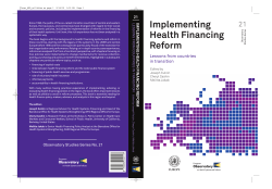 Implementing health financing reform - WHO/Europe