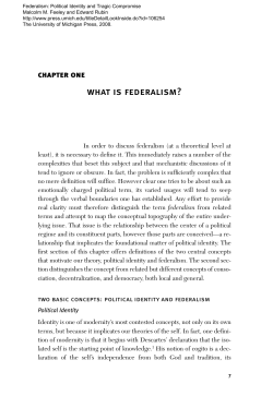 what is federalism? - The University of Michigan Press