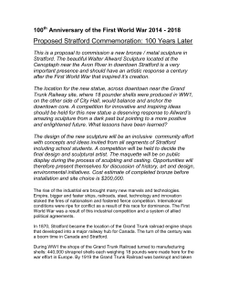 100th Anniversary of the First World War 2014 - 2018