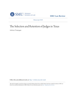The Selection and Retention of Judges in Texas