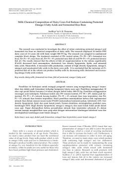 Milk Chemical Composition of Dairy Cows Fed Rations Containing