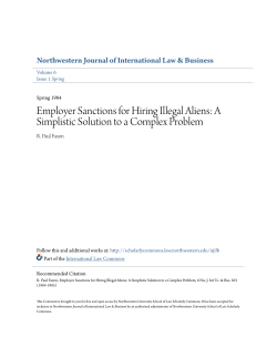 Employer Sanctions for Hiring Illegal Aliens