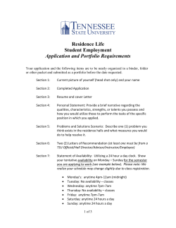 Student Employment Application