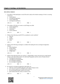 Chapter 1: Sociology: An Introduction