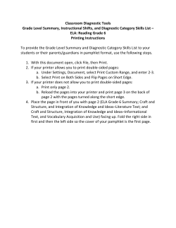 CDT Diagnostic Categories Skills List ELA Reading G6