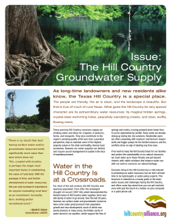 Issue: The Hill Country Groundwater Supply