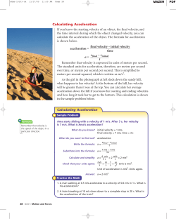 Calculating Acceleration