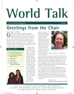 Fall 2011 - College of Liberal Arts and Sciences