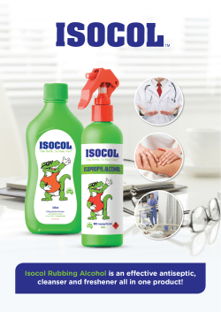 Isocol Rubbing Alcohol is an effective antiseptic, cleanser and