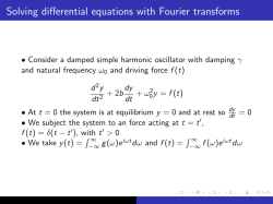 Solving differential equations with Fourier transforms