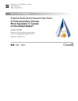 Is Post-secondary Access More Equitable in Canada or the United