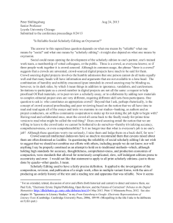 Is Reliable-Social-Scholarlyo-Editing an Oxymoron