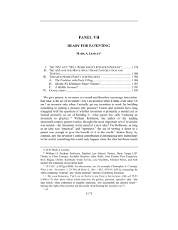 Ready for Patenting