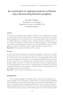 An examination of migration patterns to Ontario cities