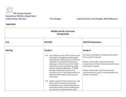 Pitt County Schools Exceptional Children Department Cathy Keeter