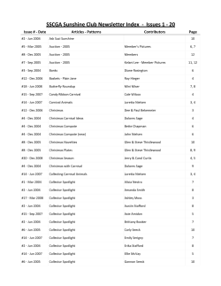 SSCGA Sunshine Club Newsletter Index - Issues