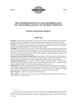 MULTIDIMENSIONALITY AND DETERMINANTS OF CONSUMER