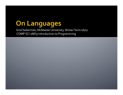 Emil Sekerinski, McMaster University, Winter Term 16/17 COMP SCI