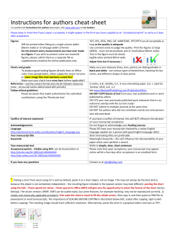 Instructions for authors cheat-sheet