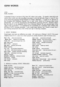 Igpay Words - Digital Commons @ Butler University