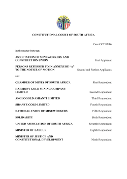 CONSTITUTIONAL COURT OF SOUTH AFRICA Case CCT 87/16 In