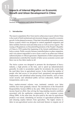 Impacts of Internal Migration on Economic Growth and Urban