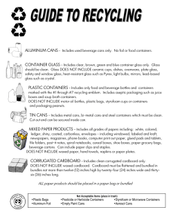 ALUMINUM CANS - Includes used beverage cans only. No foil or