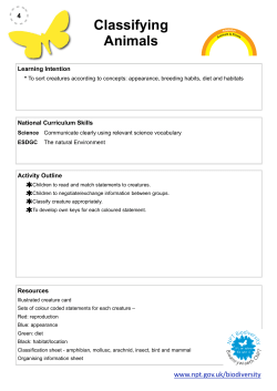 GARDENS Lesson 4 - Classifying Habitats