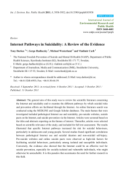 Internet Pathways in Suicidality: A Review of the Evidence