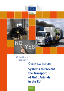 Overview report Systems to Prevent the Transport of Unfit Animals in