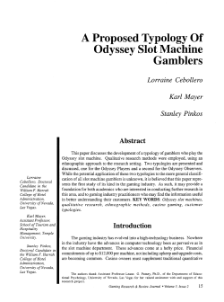 A Proposed Typology Of Odyssey Slot Machine Ga01blers