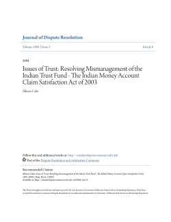 Issues of Trust: Resolving Mismanagement of the Indian Trust Fund