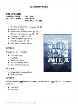 LIFE ORIENTATION