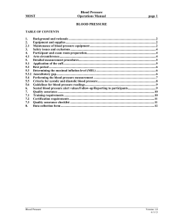 Blood Pressure MOST Operations Manual page 1 BLOOD