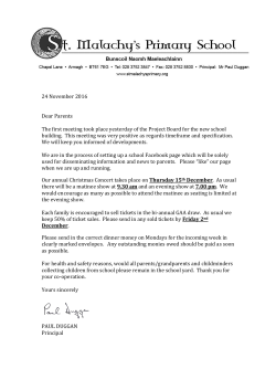 24 November 2016 Dear Parents The first meeting took place