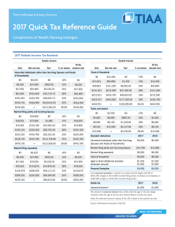 2017 Quick Tax Reference Guide