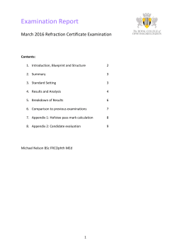 Public Report &ndash; March 2016 &ndash; Refraction Certificate
