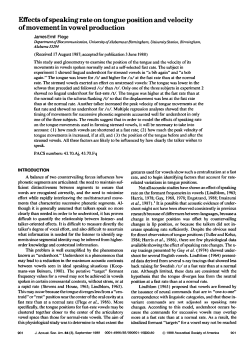 Effects of speaking rate on tongue position and