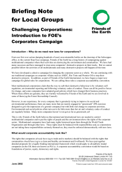 Introduction to FOE`s Corporates Campaign