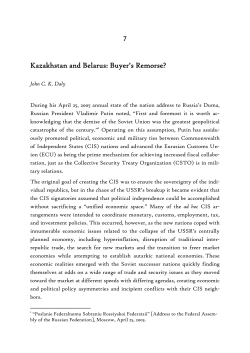 7 Kazakhstan and Belarus: Buyer`s Remorse?