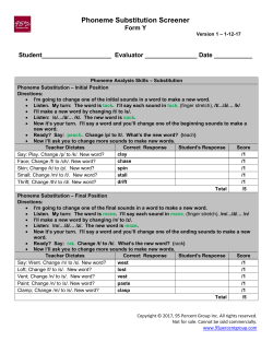 Phoneme Substitution Screener