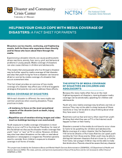 helping your child cope with media coverage of disasters:a fact