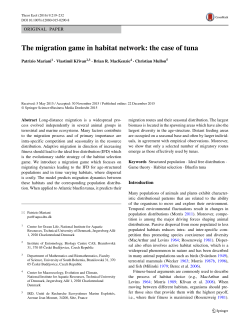 The migration game in habitat network: the case of tuna