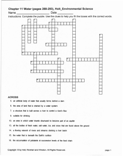 Chapter 11 Water (pages 268-293), Holt_Environmental Science