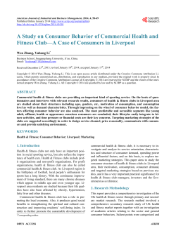 A Study on Consumer Behavior of Commercial Health and Fitness
