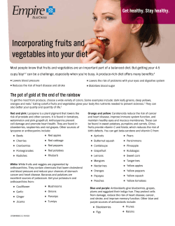 Incorporating fruits and vegetables into your diet