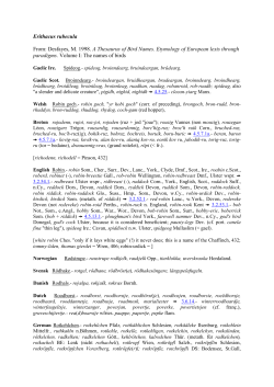 Erithacus rubecula From: Desfayes, M. 1998. A Thesaurus of Bird